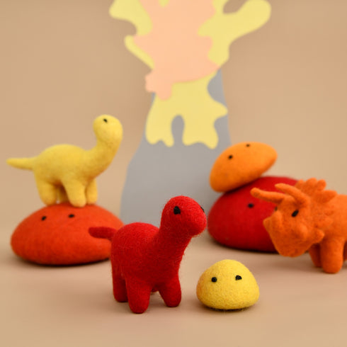 DASHDU - Distinguished Dino - Mini Red Felt Dinosaur